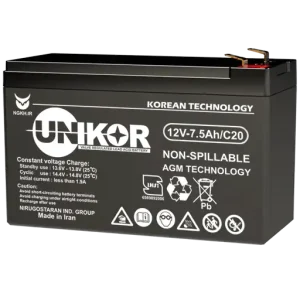 باتری یو پی اس 7.5 آمپر یونیکور